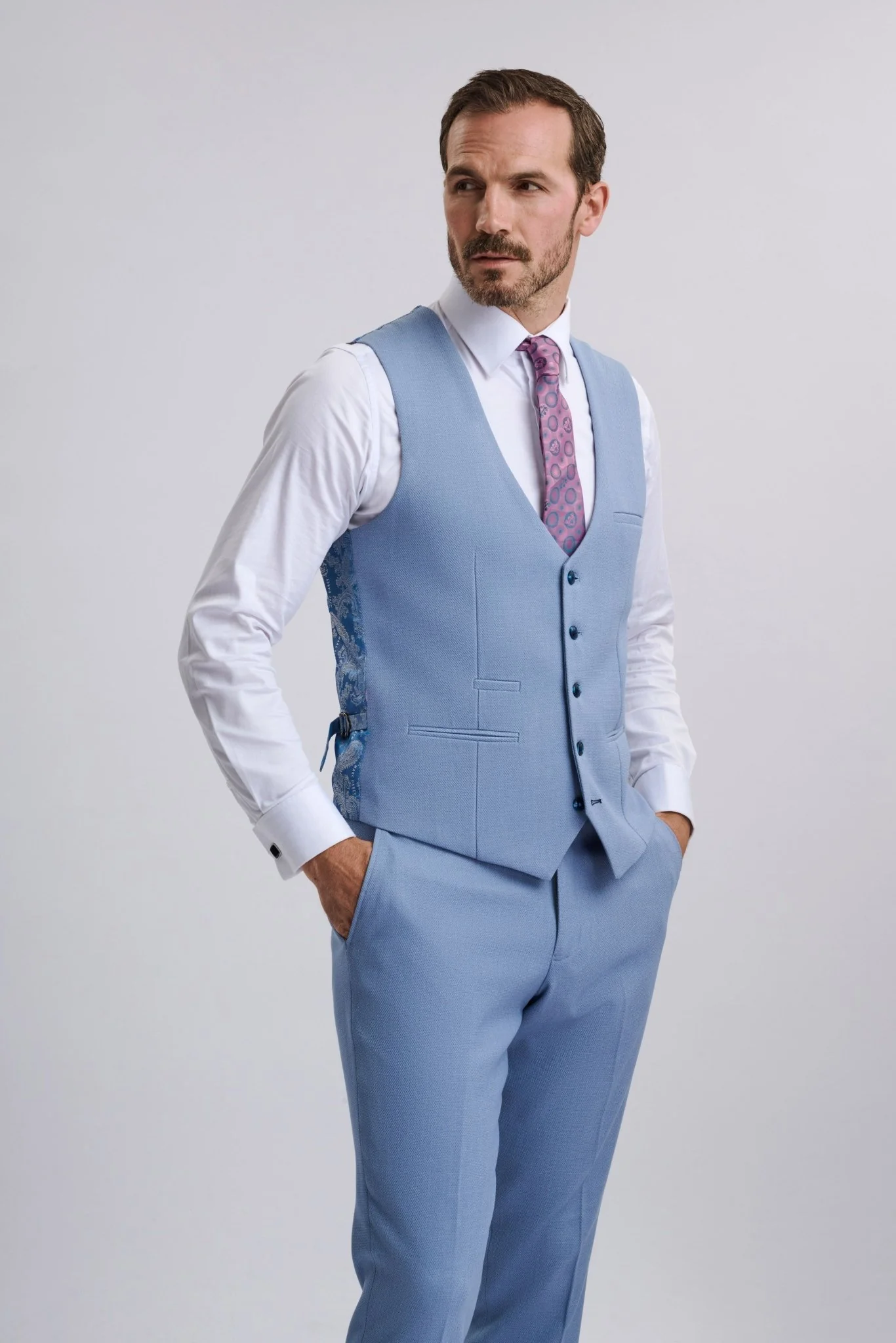 HM5 - Sky Blue Three Piece Suit - Image 3