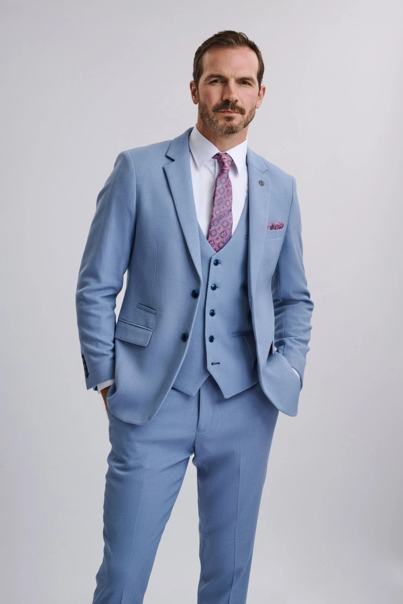 HM5 - Sky Blue Three Piece Suit - Image 9