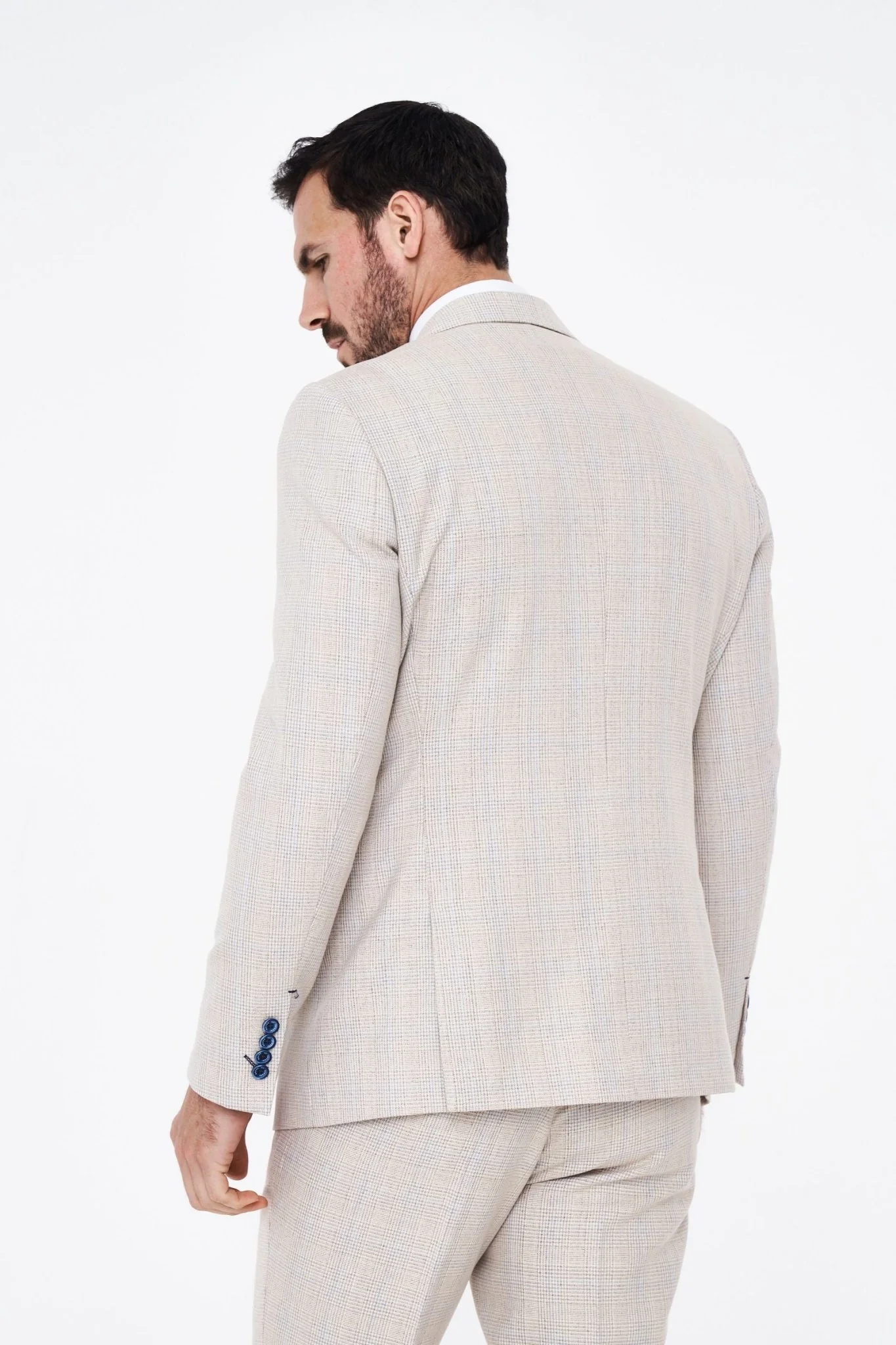 House of Cavani Caridi Beige Short Check Three Piece Suit - Image 5
