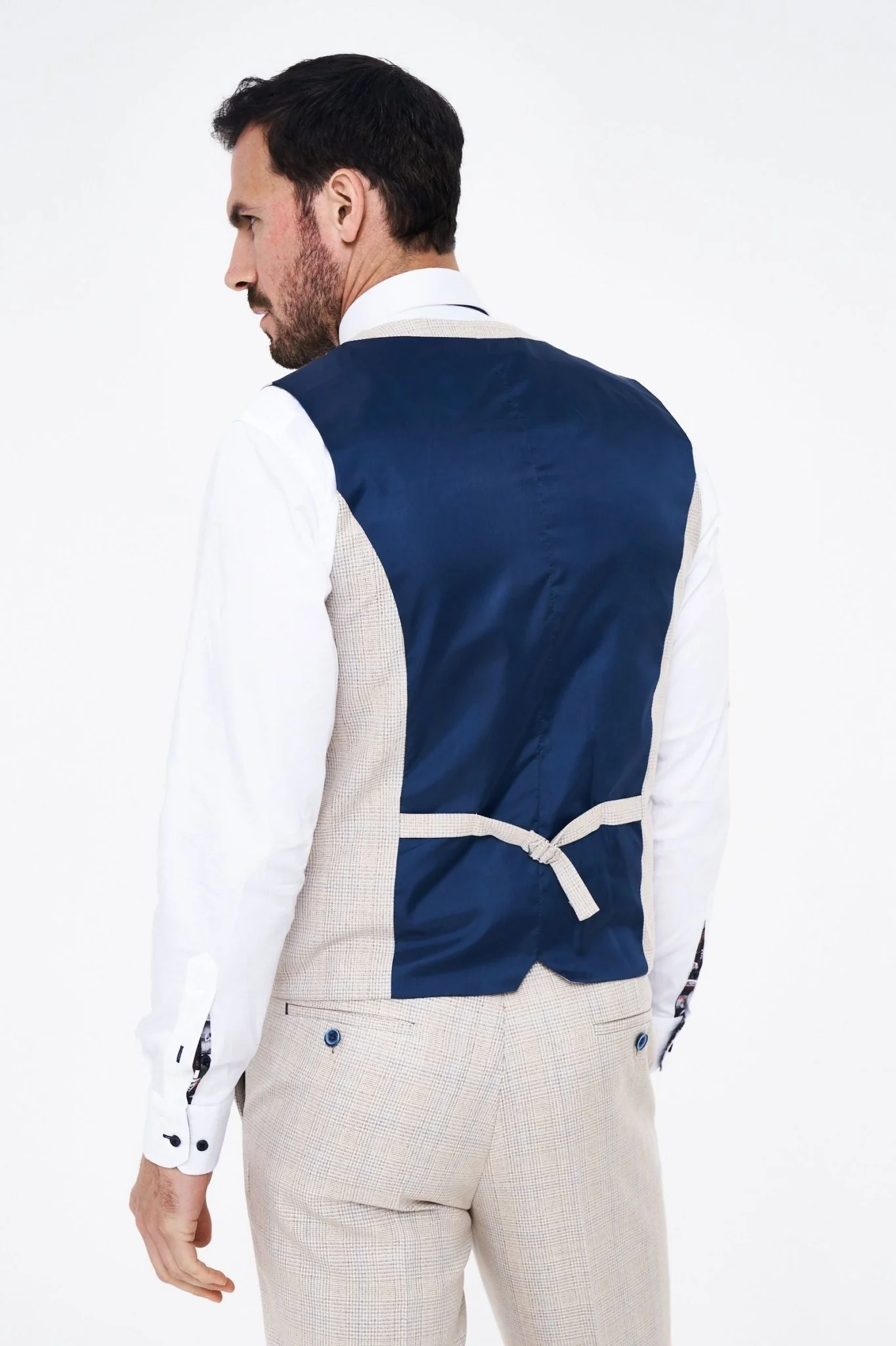 House of Cavani Caridi Beige Short Check Three Piece Suit - Image 7