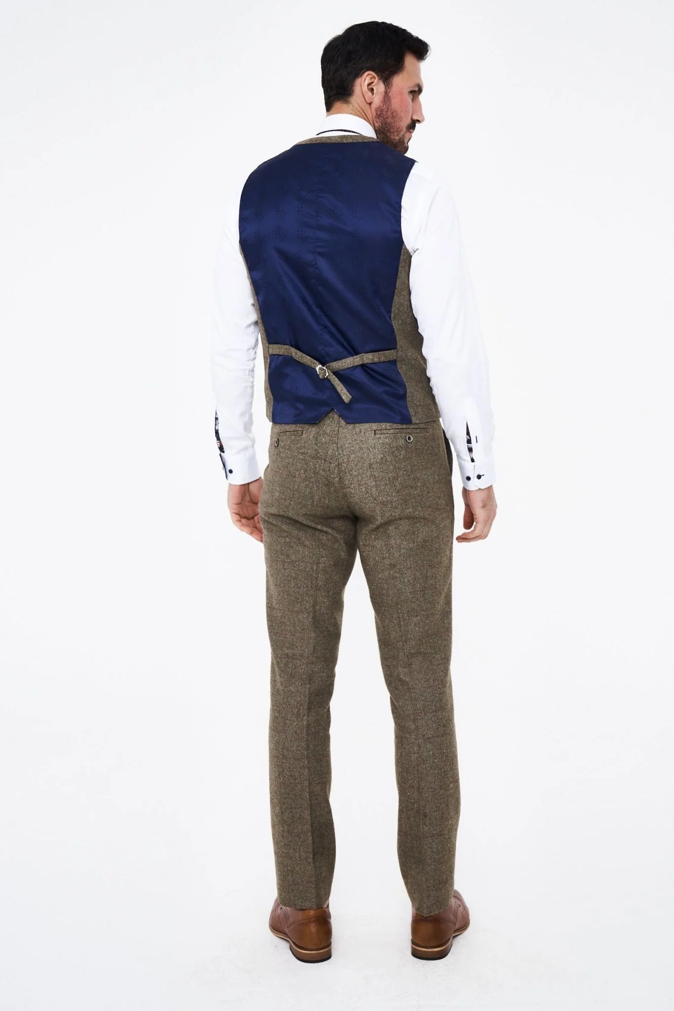 House of Cavani Gaston Sage Tweed Three Piece Suit - Image 4