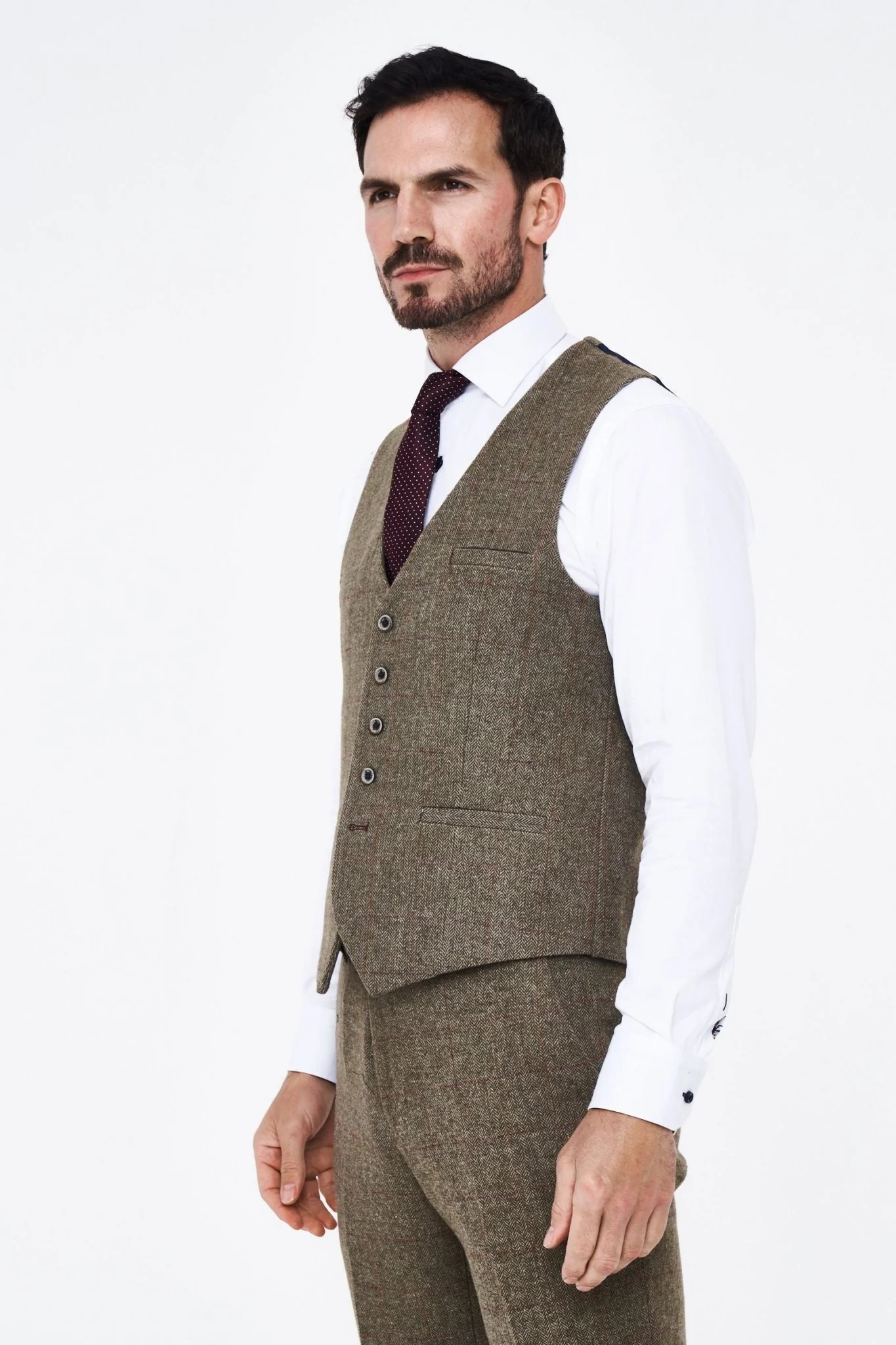 House of Cavani Gaston Sage Tweed Three Piece Suit - Image 6