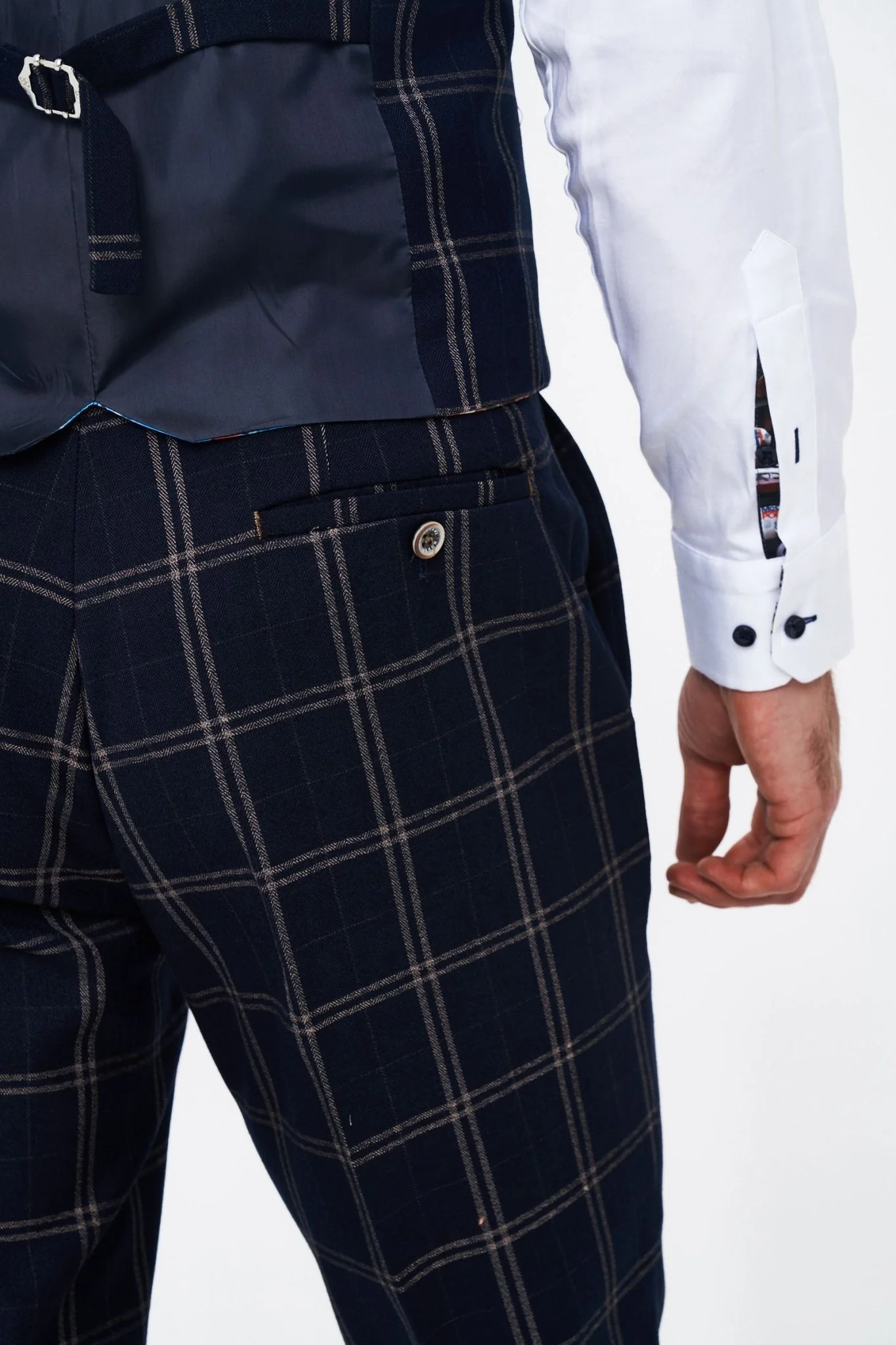 House of Cavani Hardy Navy Check Trousers - Image 3