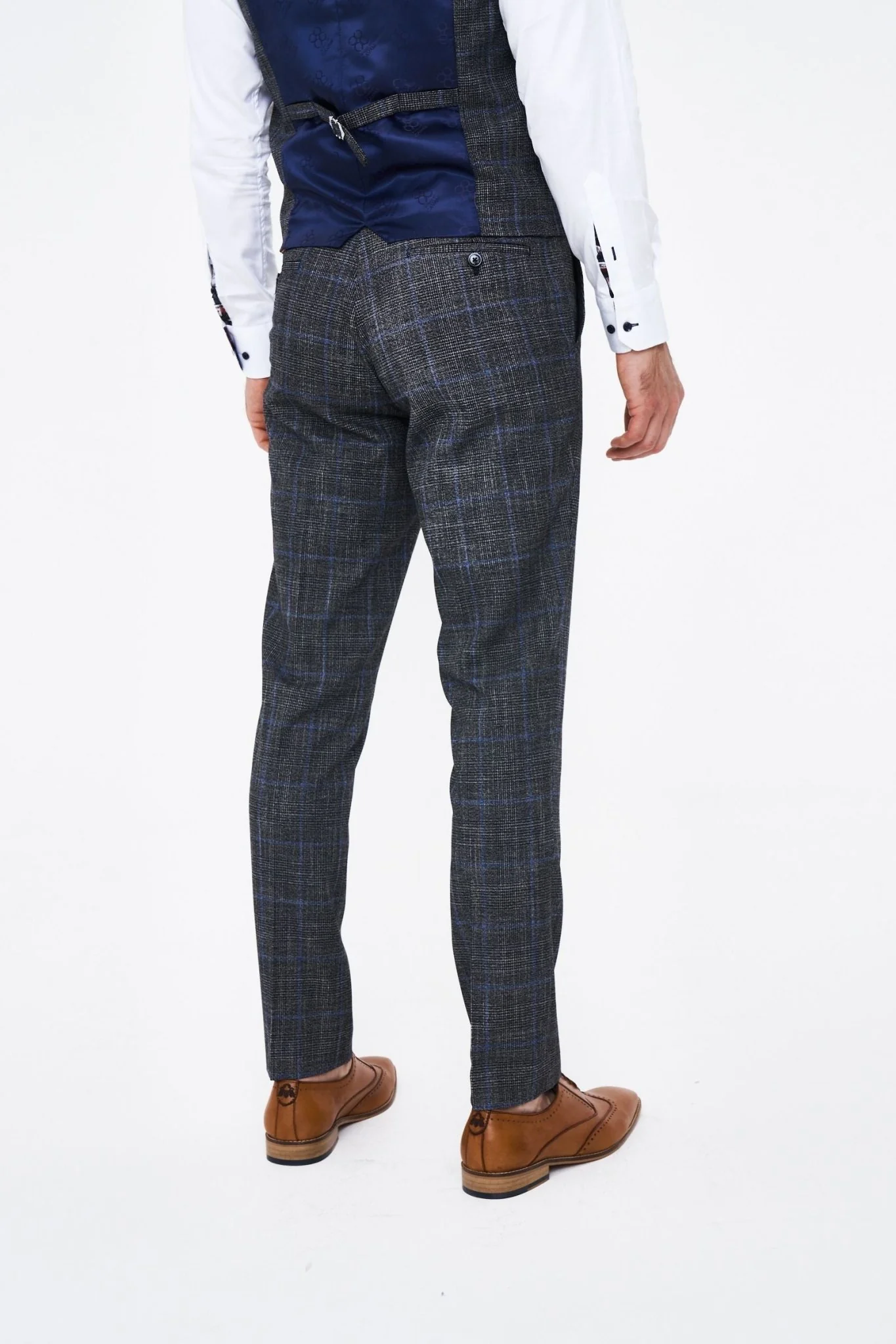 House of Cavani Power Grey Tweed Slim Fit Suit - Image 11