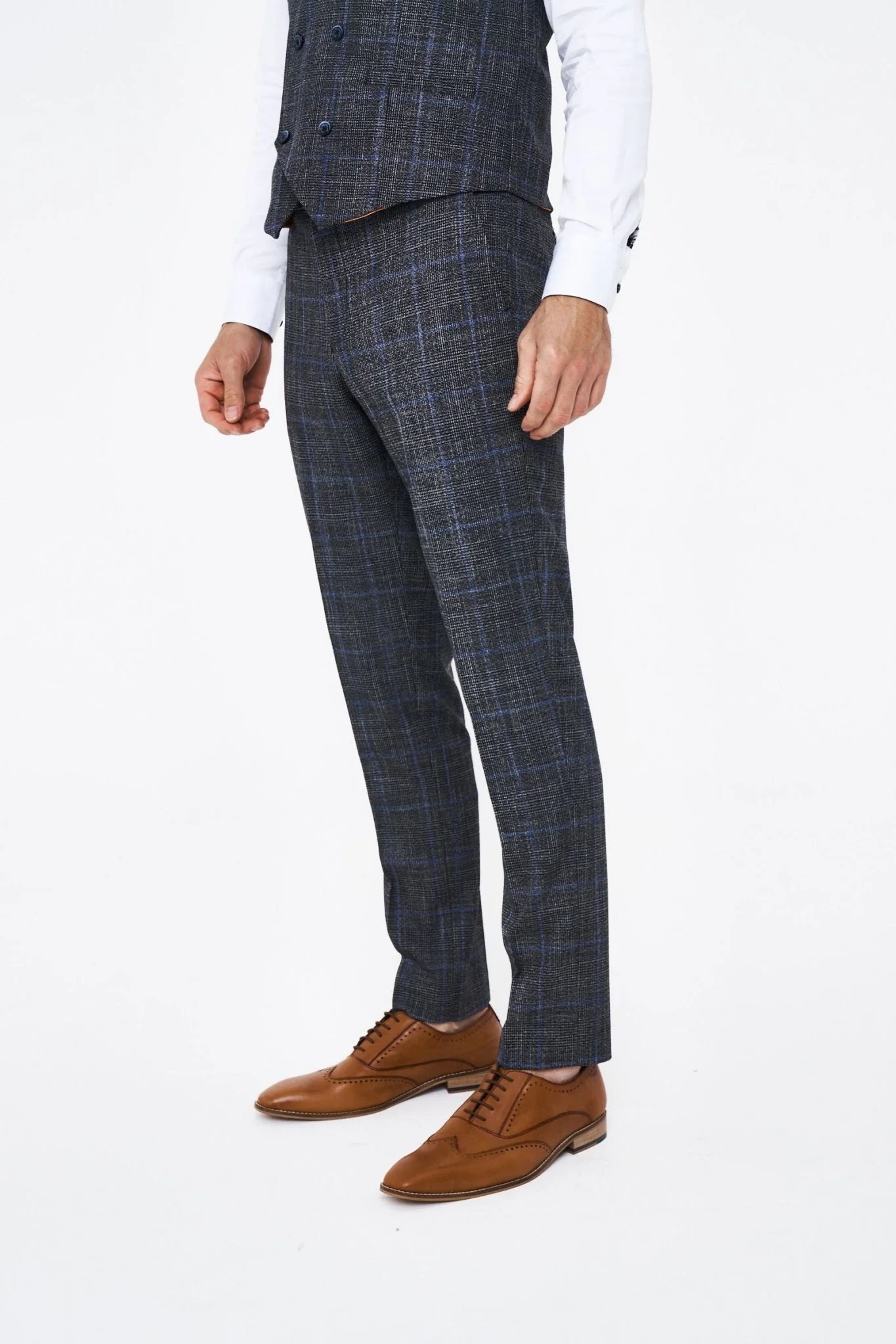 House of Cavani Power Grey Tweed Slim Fit Suit - Image 12