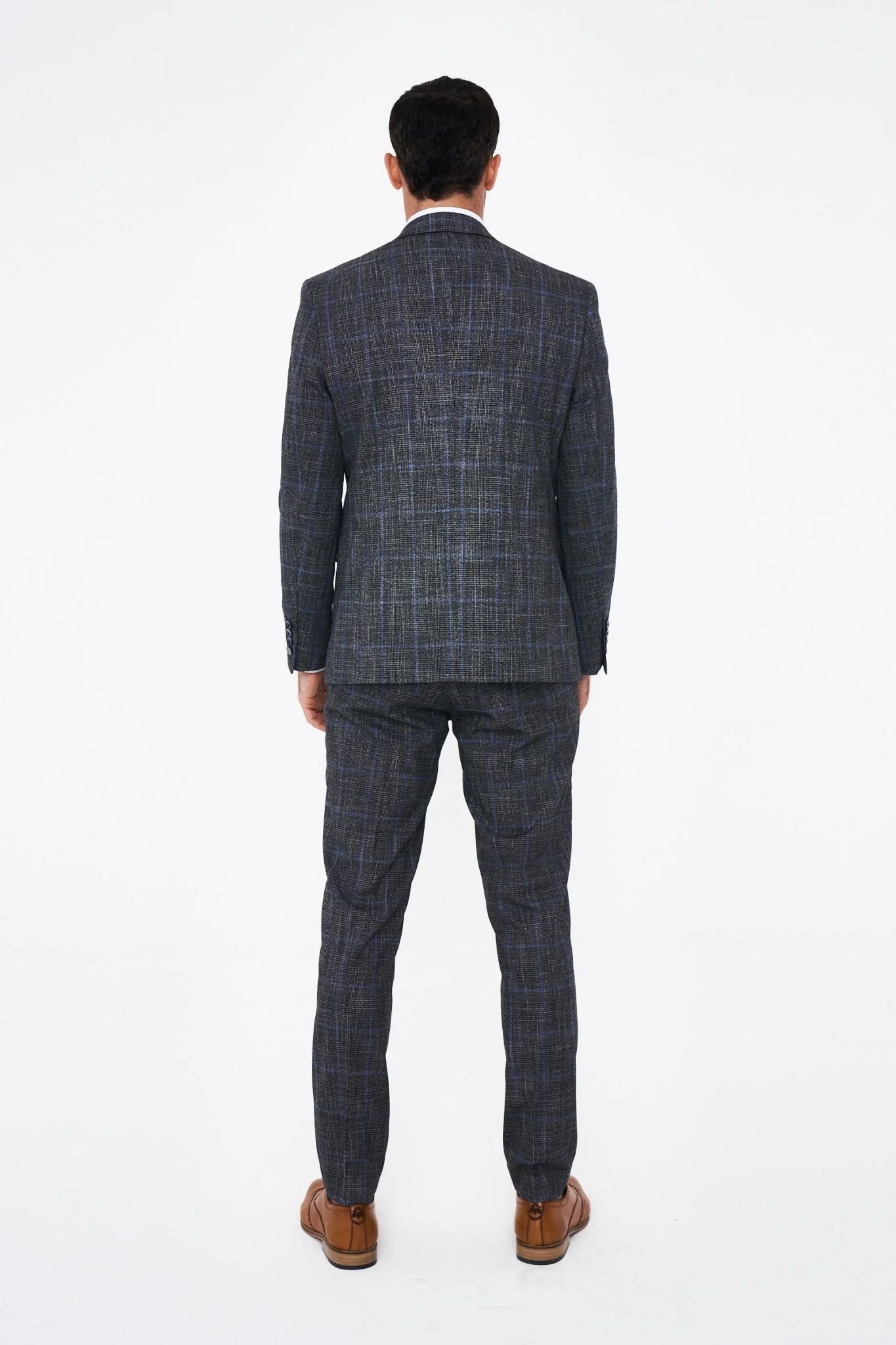 House of Cavani Power Grey Tweed Slim Fit Suit - Image 4