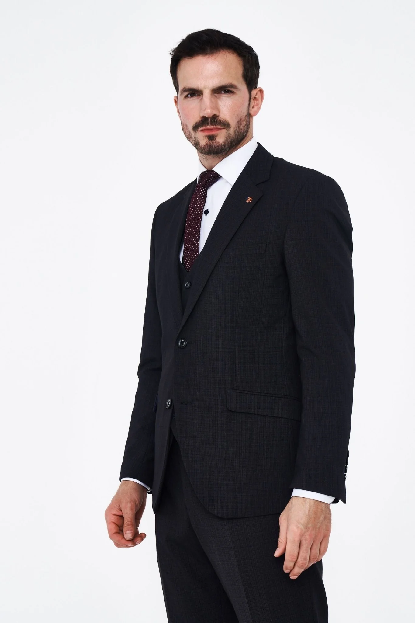 House of Cavani Seeba Graphite Regular Three Piece Suit - Image 5