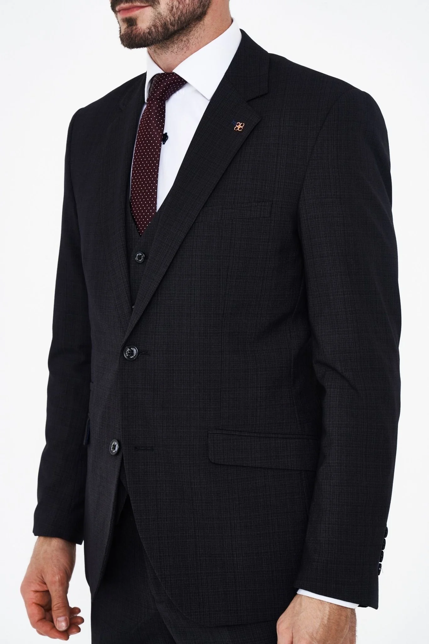House of Cavani Seeba Graphite Regular Three Piece Suit - Image 8
