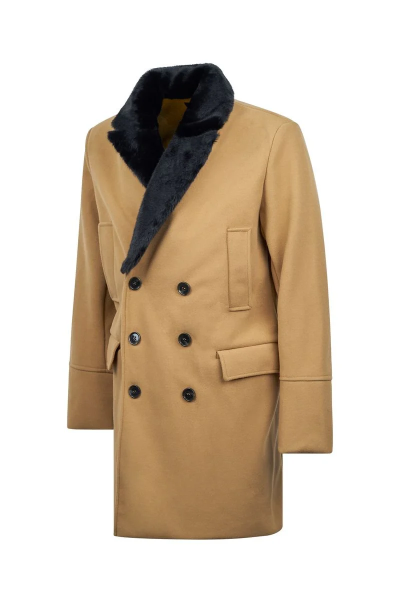 Imperiale Camel Detachable Fur Overcoat - Image 3