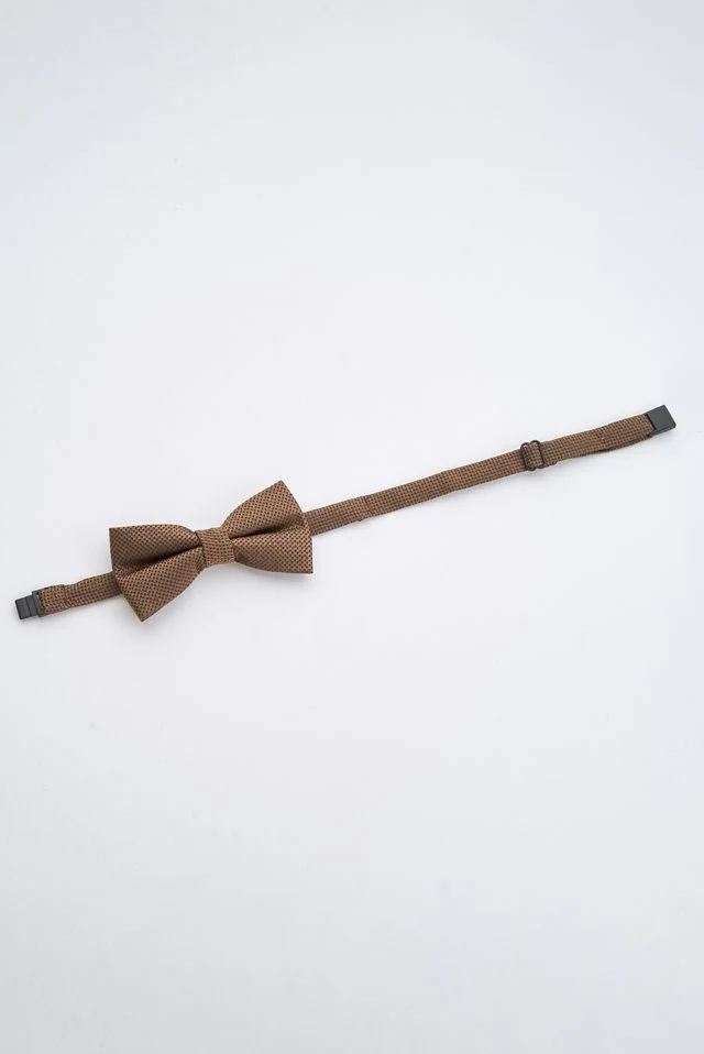 Junior Brown Textured Bow Tie - Image 2