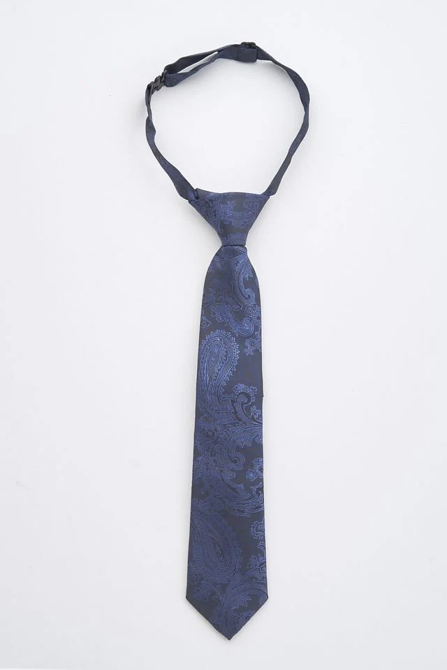 Junior Navy Paisley Tie