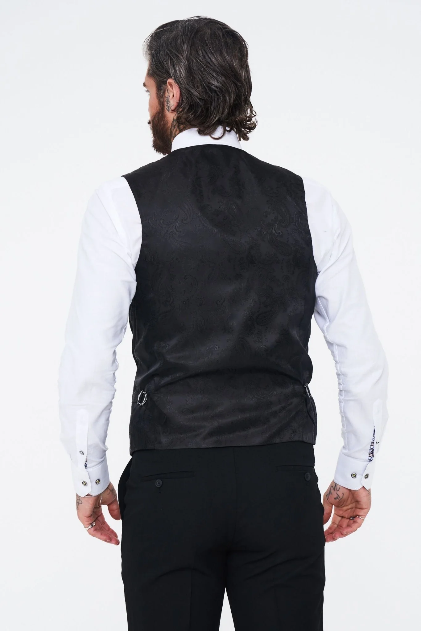 Kelvin - Black Single Breasted Waistcoat - Image 3