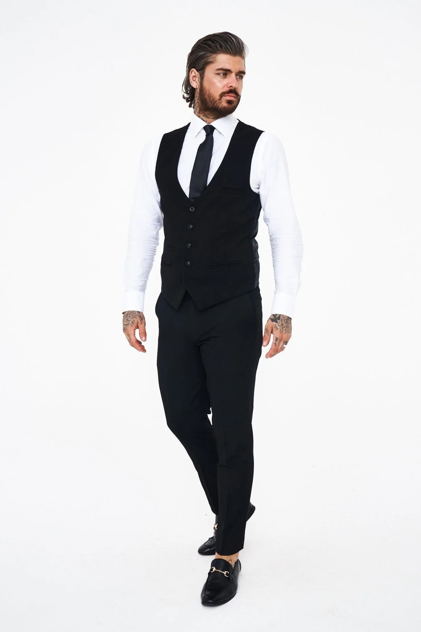 Kelvin - Black Single Breasted Waistcoat - Image 5