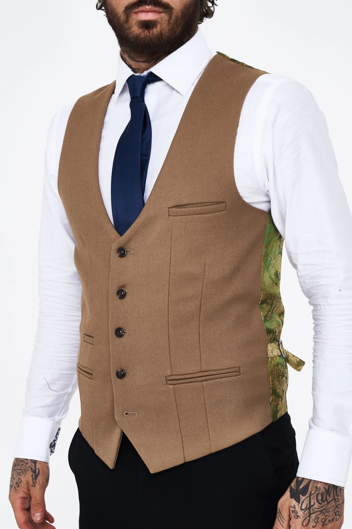 Kelvin - Oak Single Breasted Waistcoat - Image 4