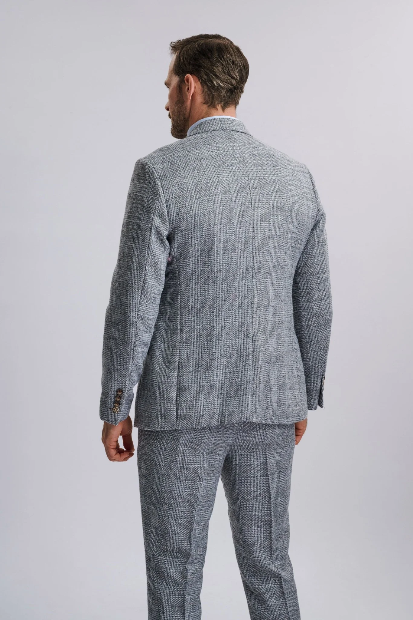 Kris - Silver Grey Tweed Three Piece Suit - Image 10