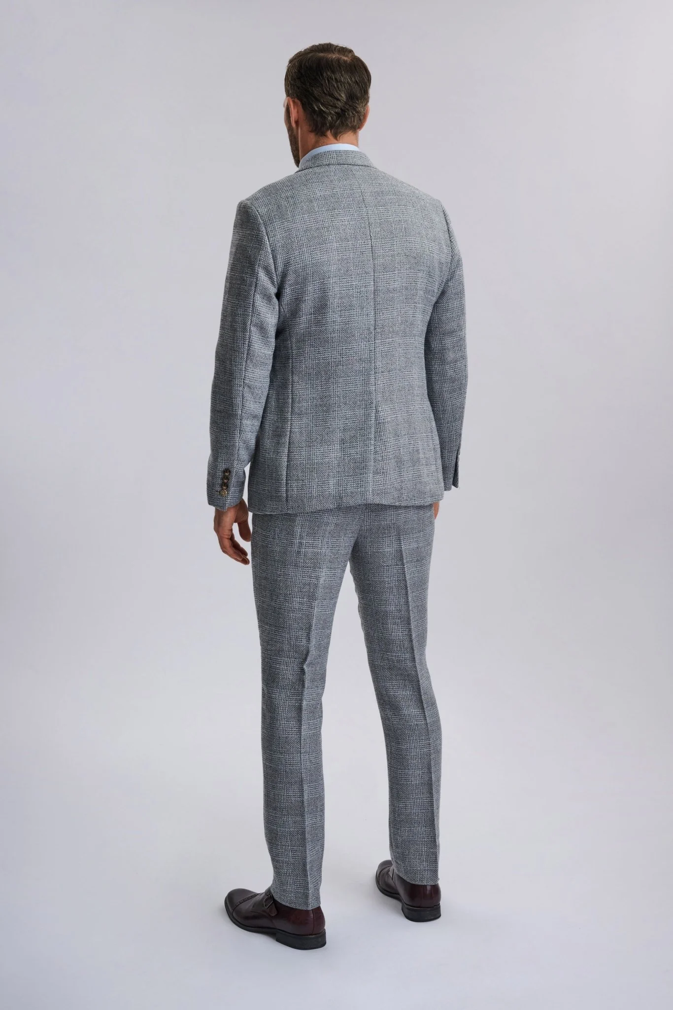 Kris - Silver Grey Tweed Three Piece Suit - Image 12