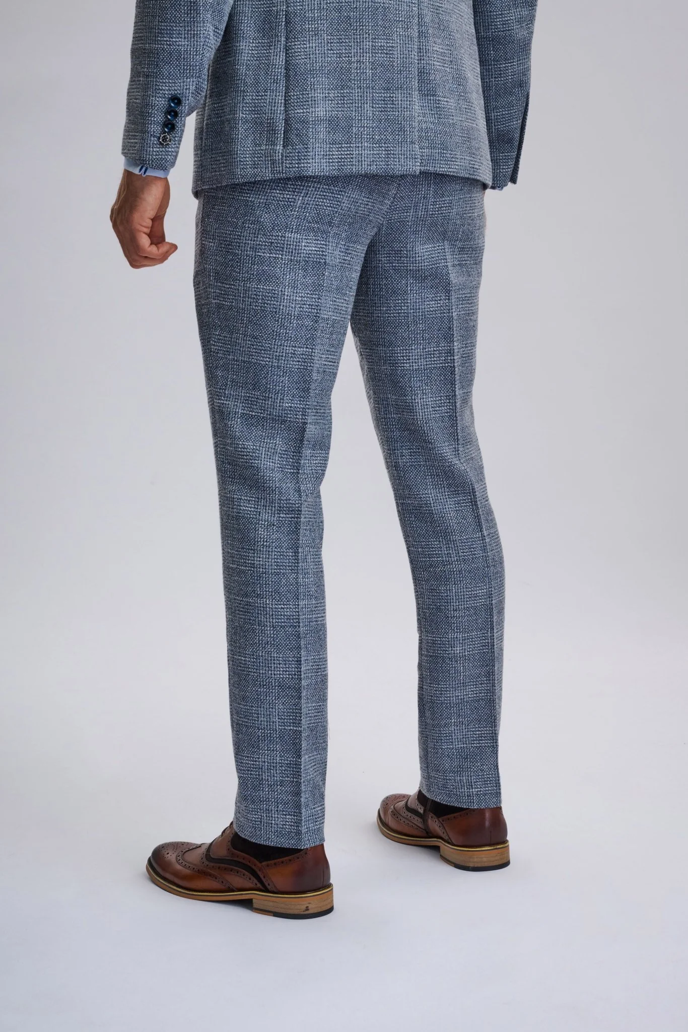 Kris - Sky Blue Tweed Three Piece Suit - Image 8