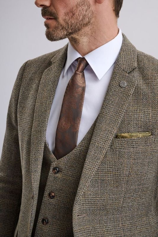 Kris - Tan Tweed Three Piece Suit - Image 7
