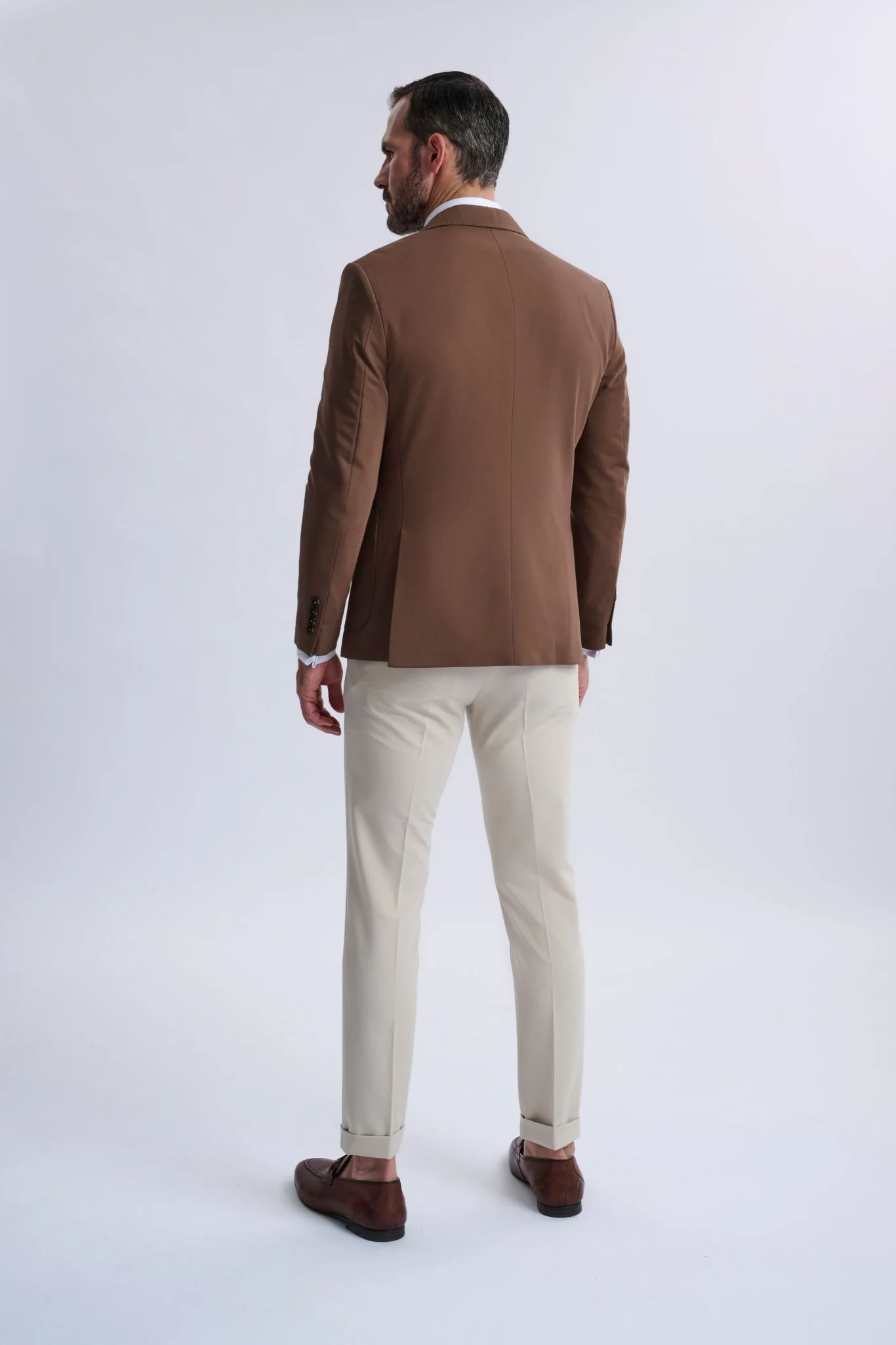 Leandro Fixed Double-Breasted Suit with Stone Trousers - Image 2