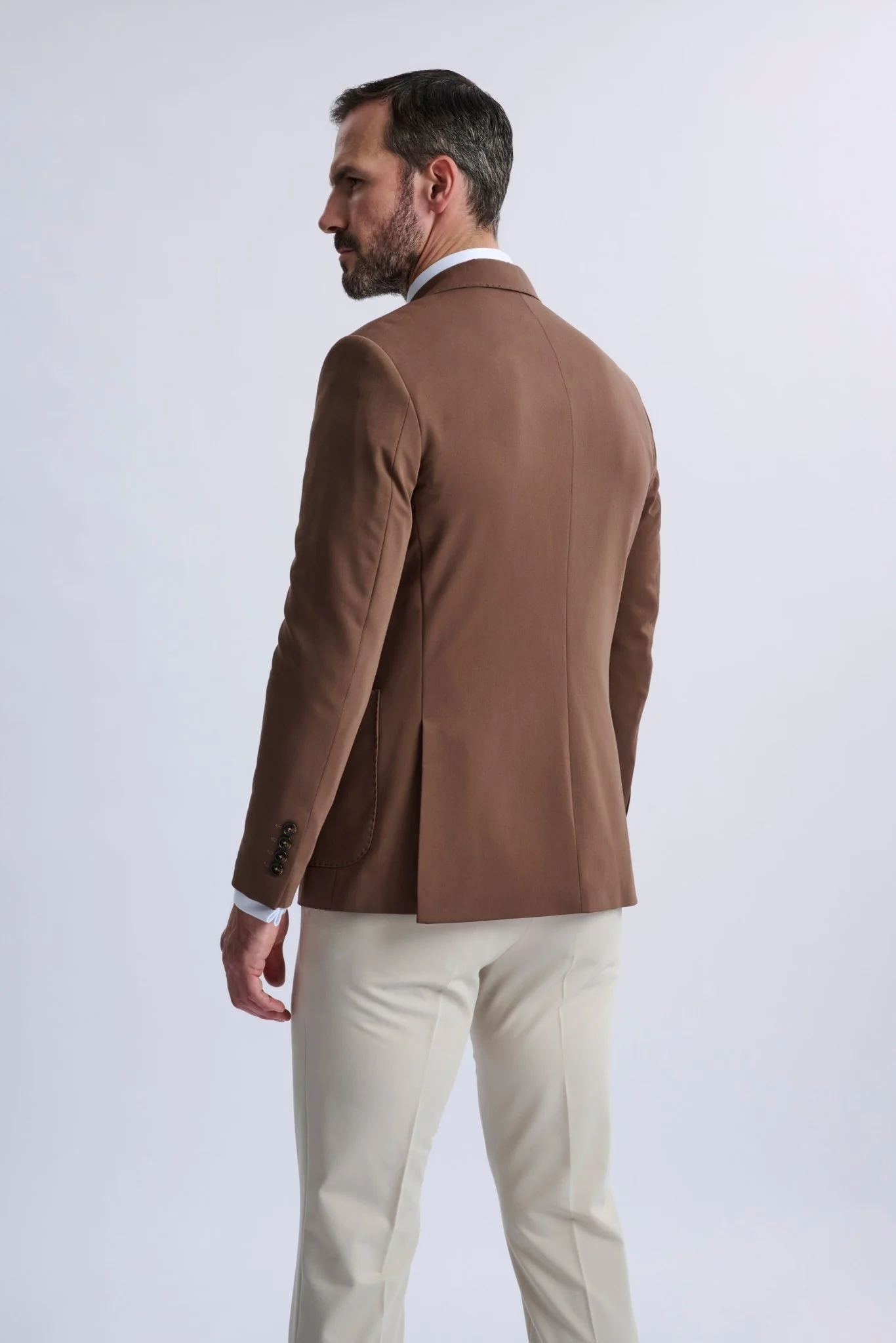 Leandro Fixed Double-Breasted Suit with Stone Trousers - Image 4
