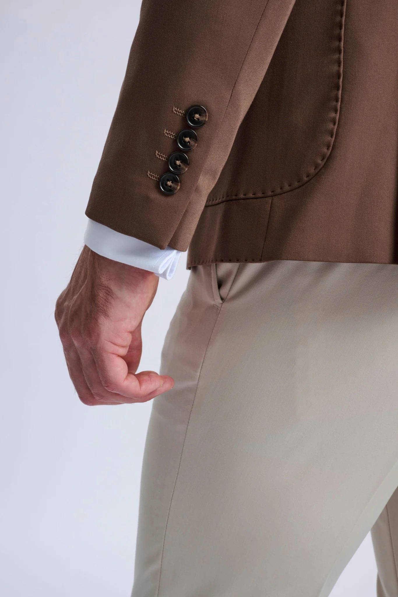 Leandro Fixed Double-Breasted Suit with Stone Trousers - Image 7