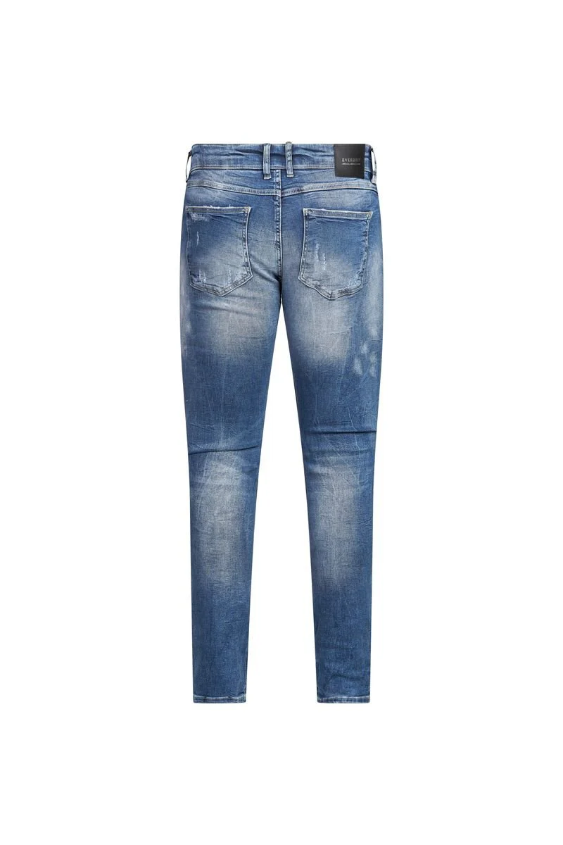 Light Washed Ripped Blue Skinny Jeans - Image 2