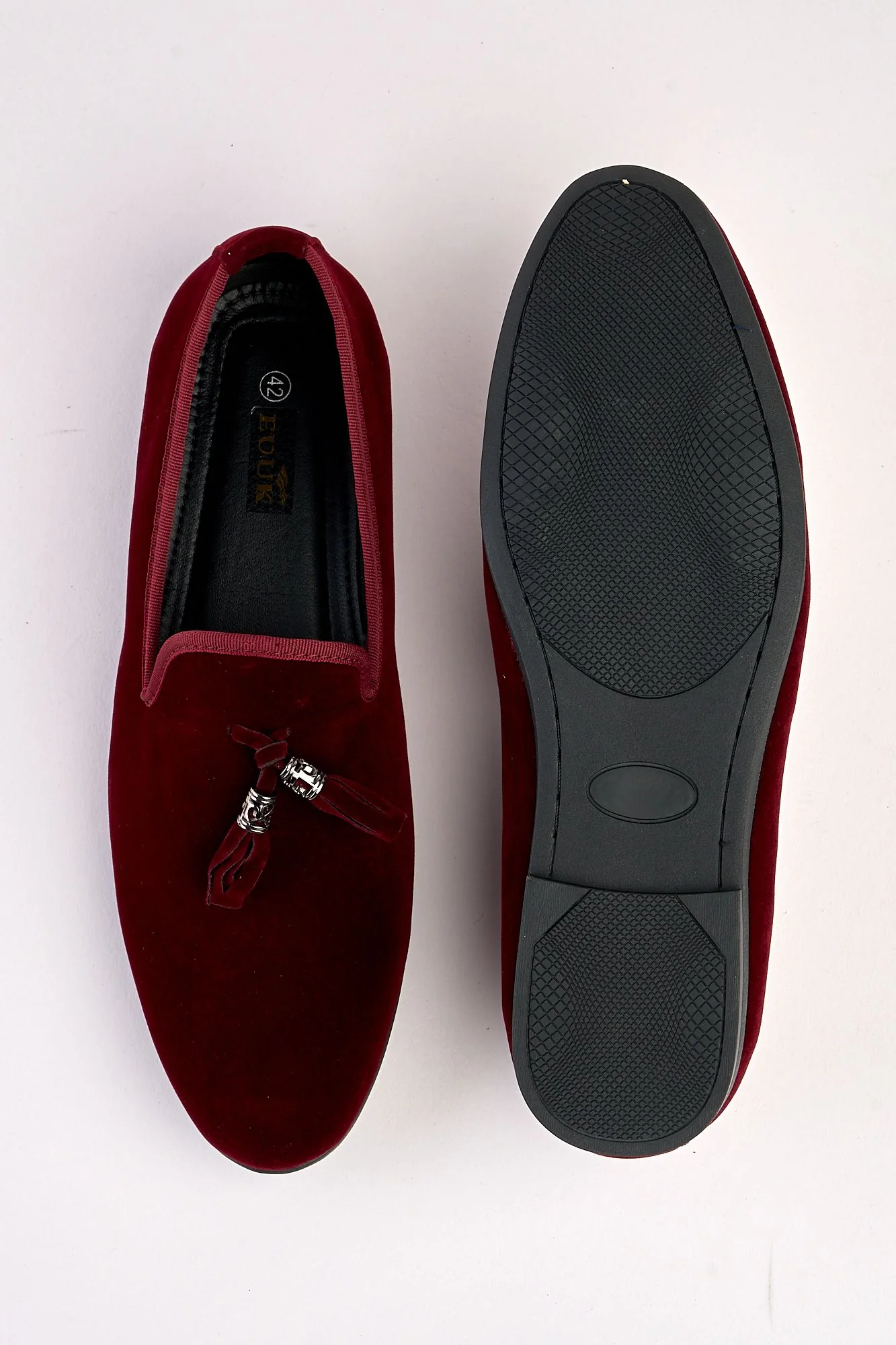 Volterra Velvet Tassel Wine Loafer - Image 3