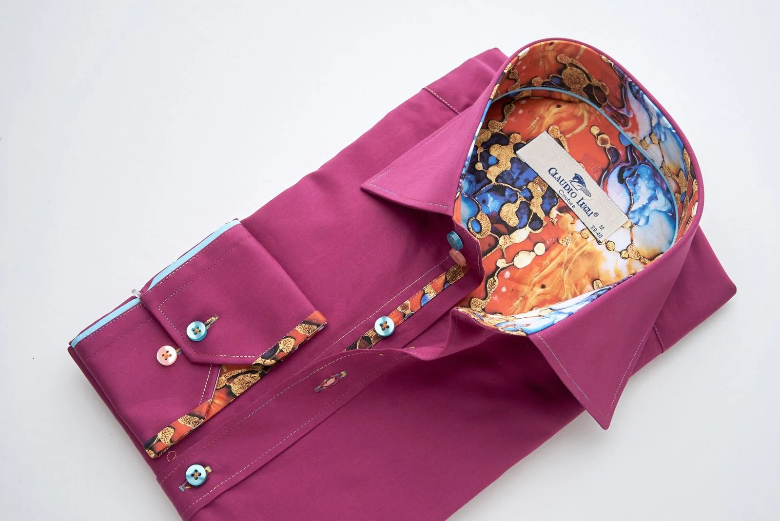 Magenta Shirt with Abstract Contrast - Image 4