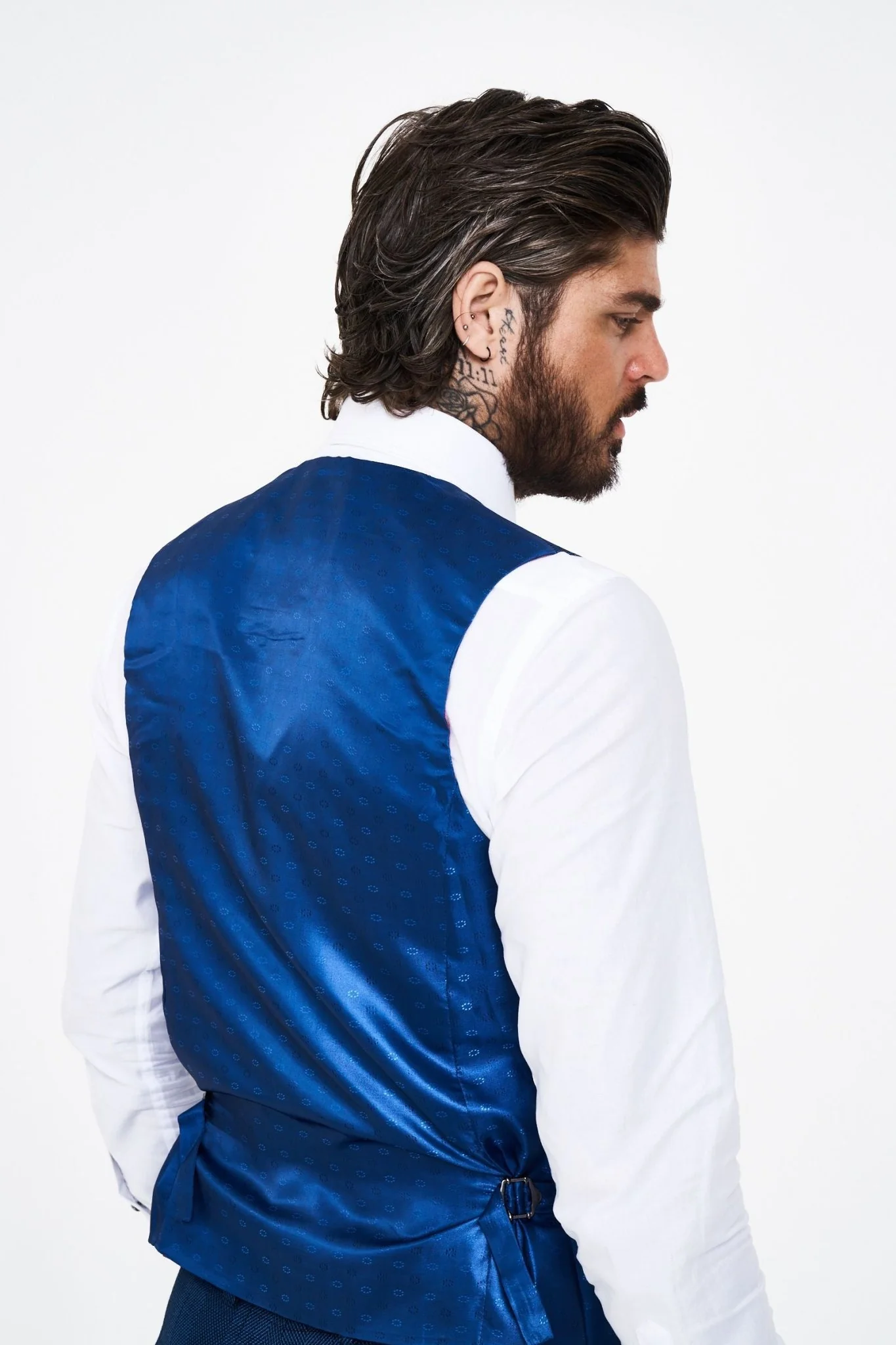 Marc Darcy Jerry Blue check Three Piece Suit - Image 7
