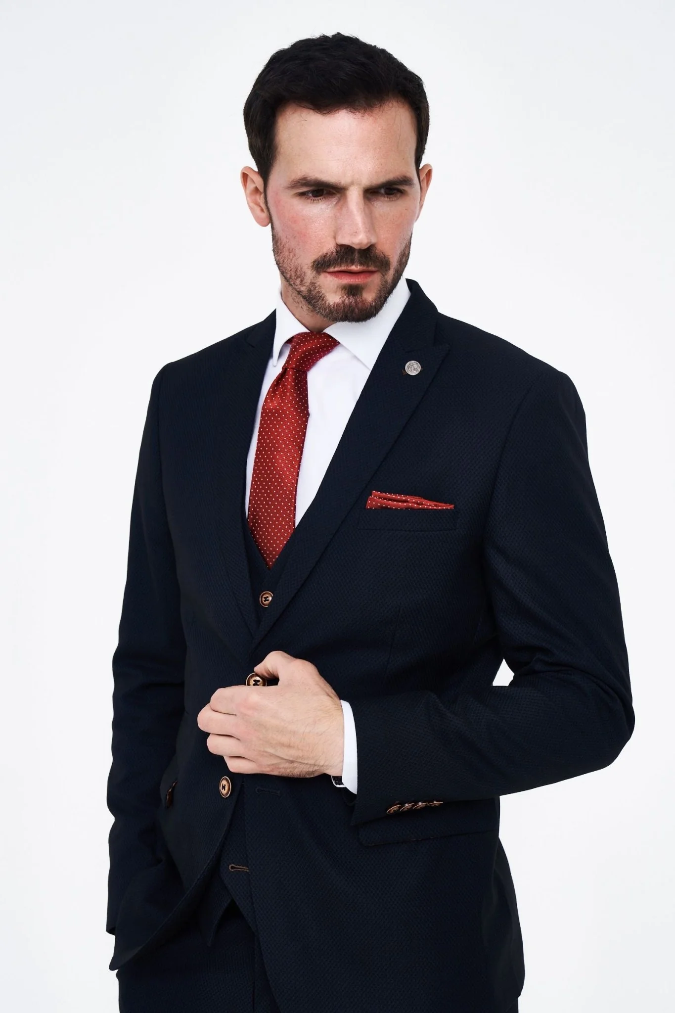 Marc Darcy Max Navy Three Piece Suit - Image 4