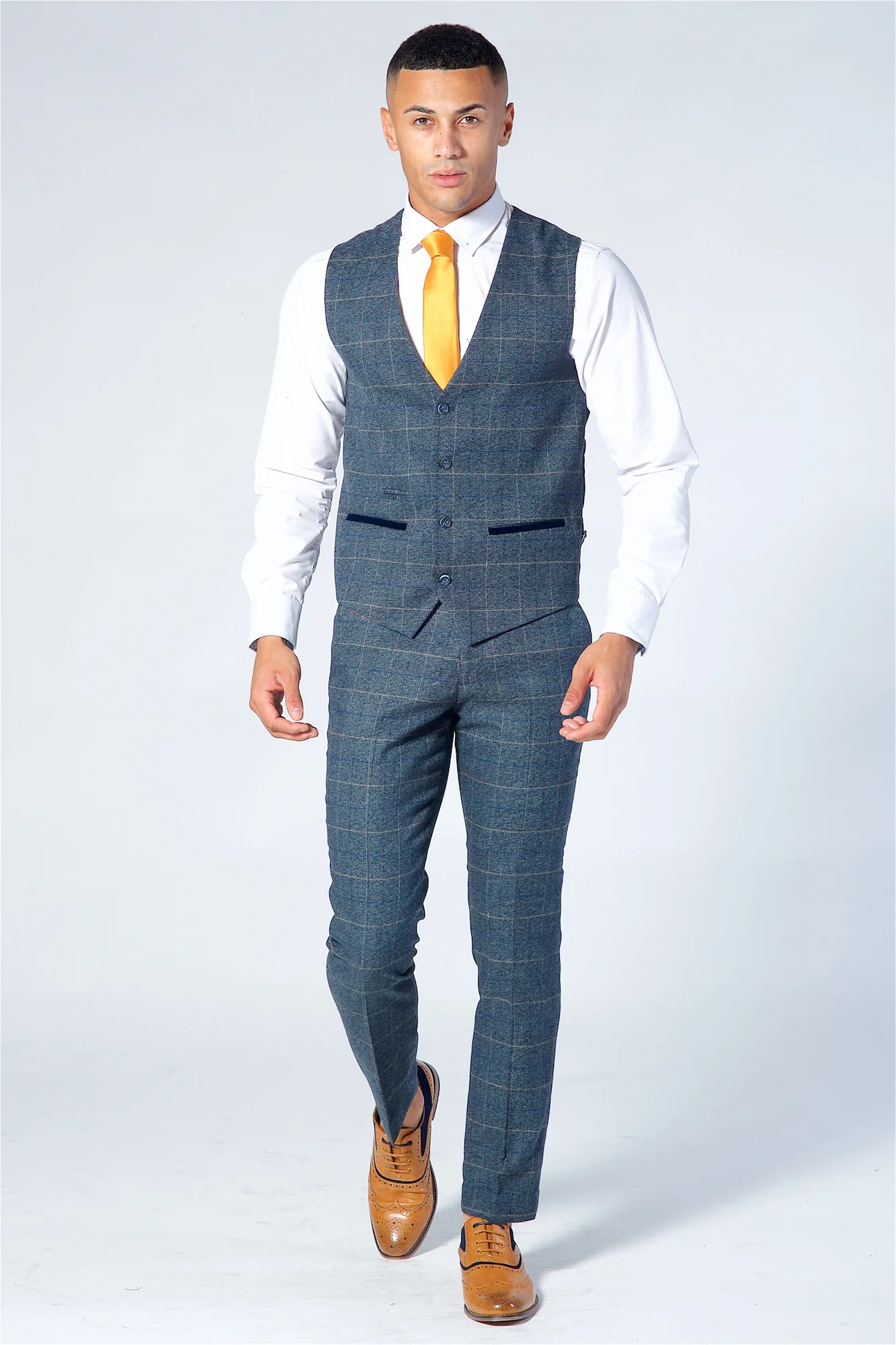 Marc Darcy Scott Blue Waistcoat - Image 3
