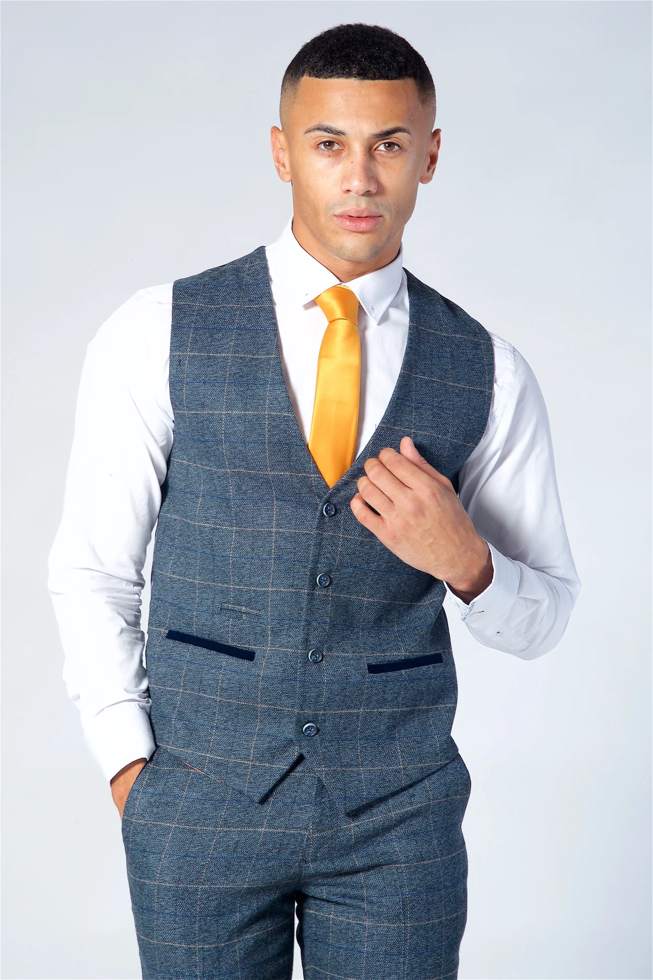 Marc Darcy Scott Blue Waistcoat - Image 5