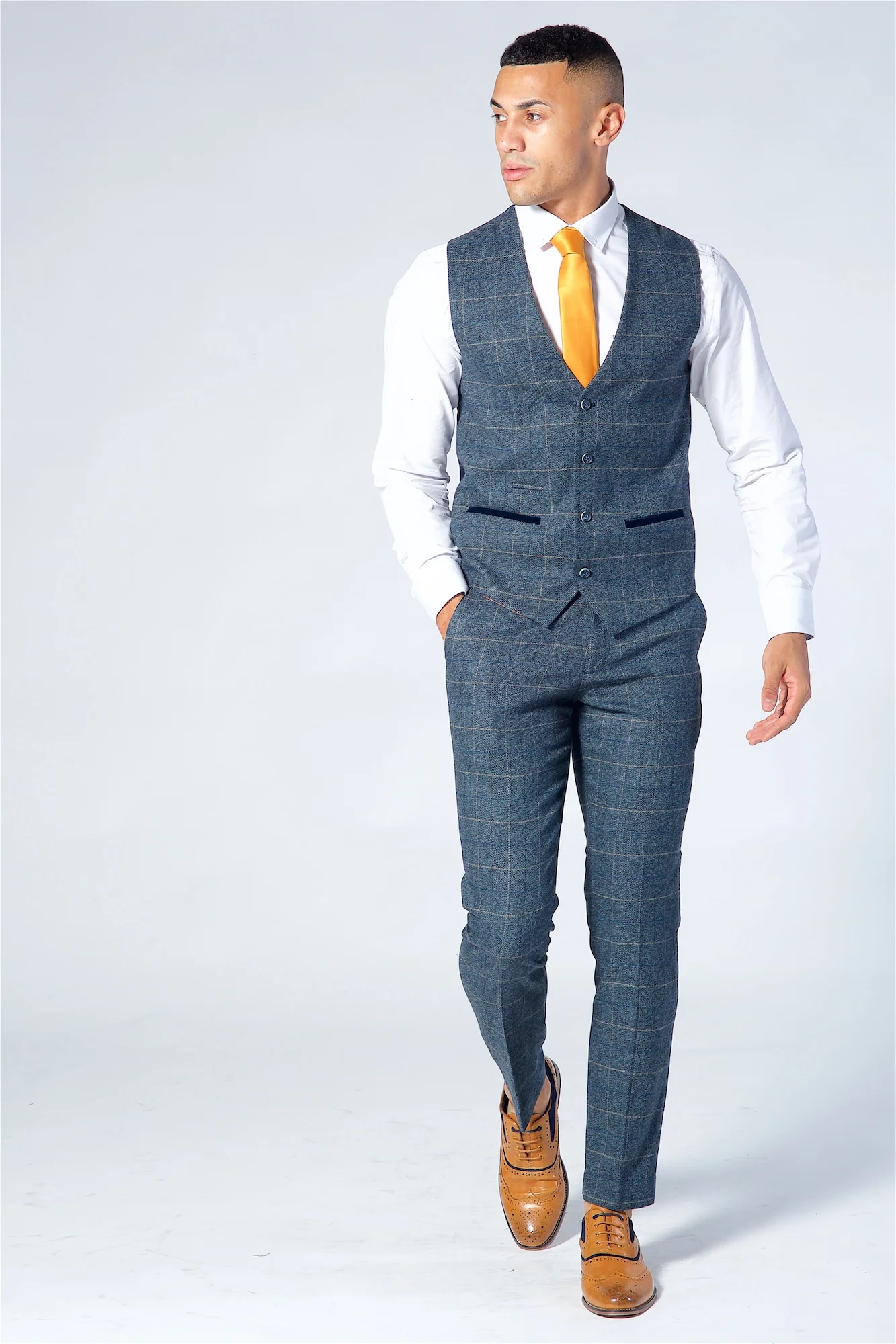 Marc Darcy Scott Blue Waistcoat - Image 6