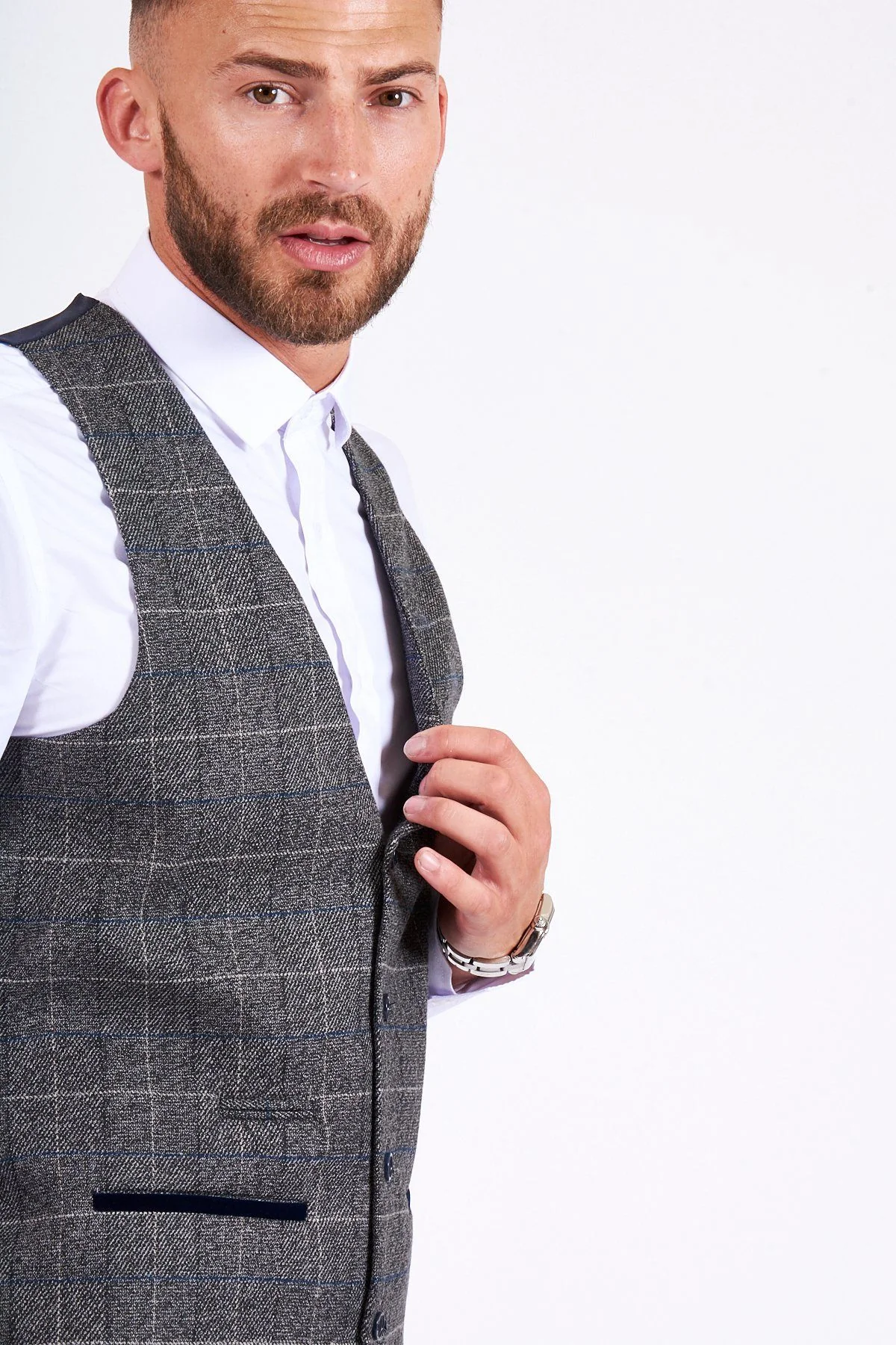 Marc Darcy Scott Grey Waistcoat - Image 3