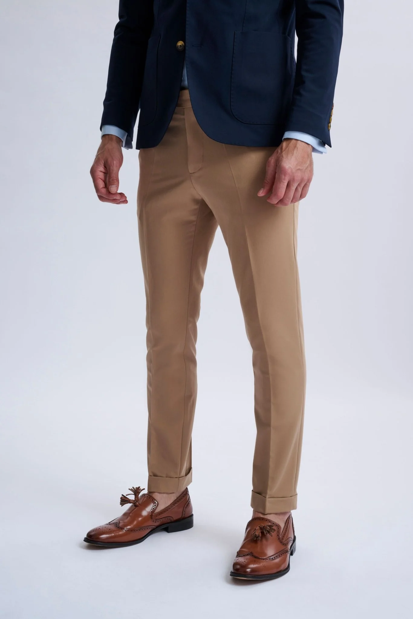Marcello Single-Breasted Blazer with Camel Trousers - Image 8