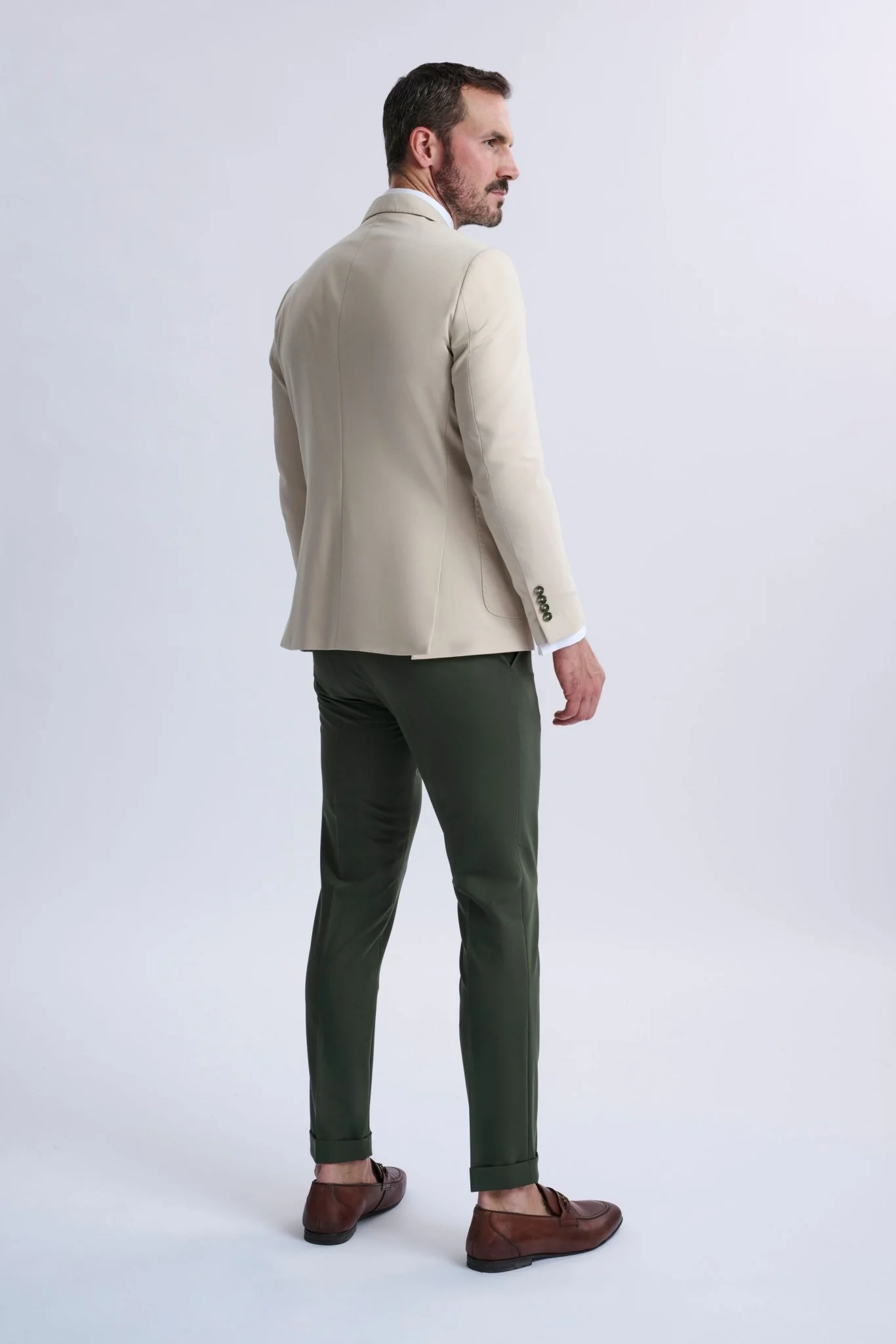 Marcello Single-Breasted Blazer with Khaki Trousers - Image 2