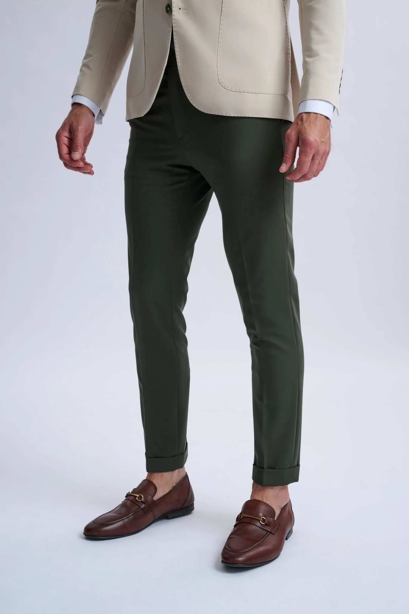 Marcello Single-Breasted Blazer with Khaki Trousers - Image 4