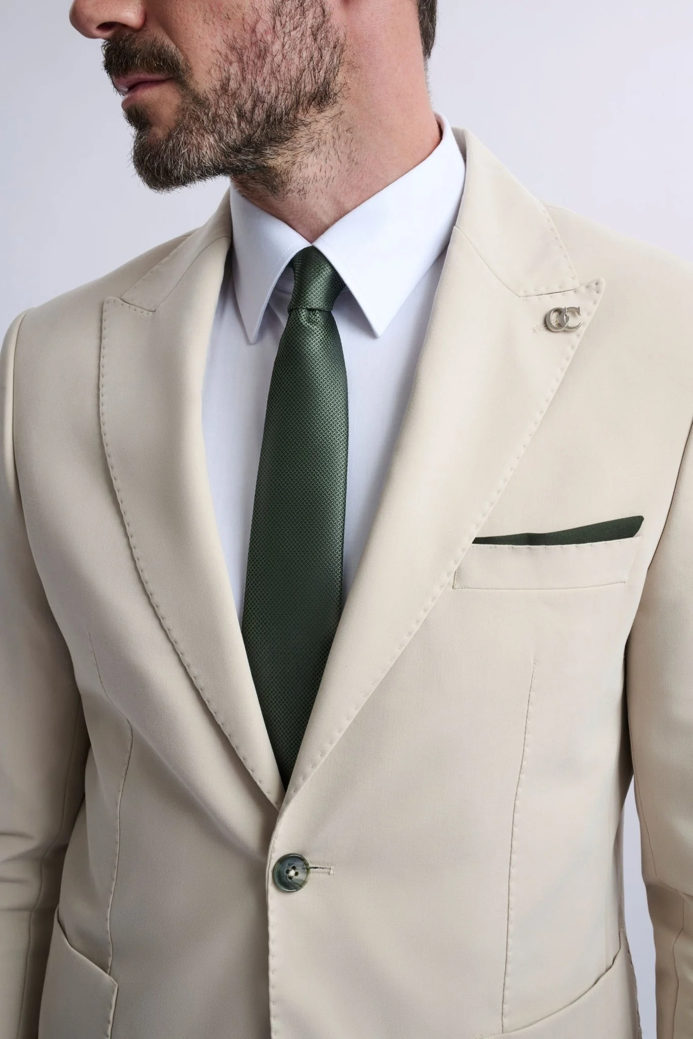 Marcello Single-Breasted Blazer with Khaki Trousers - Image 6