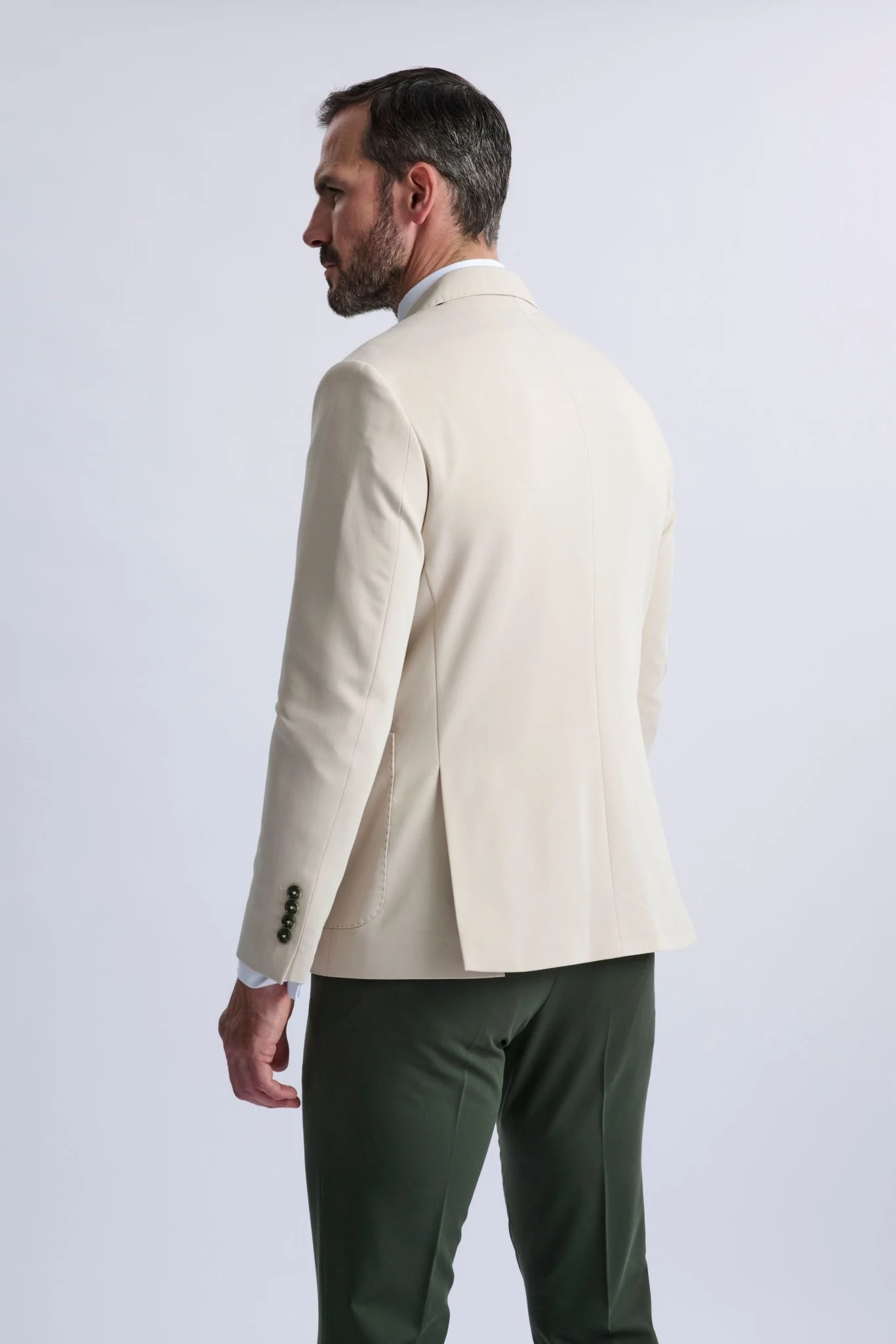 Marcello Single-Breasted Blazer with Khaki Trousers - Image 7