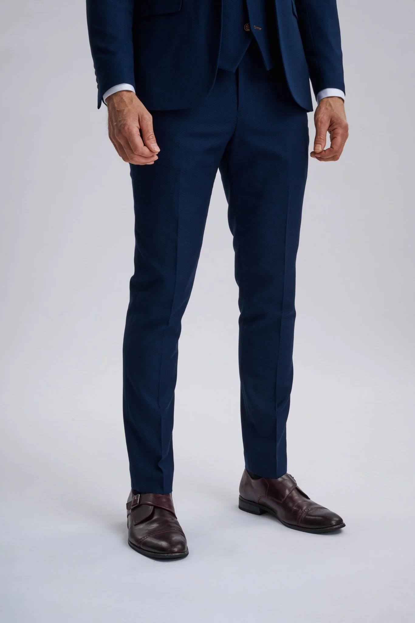 Mayfair Blue Textured Three Piece Suit - Image 8