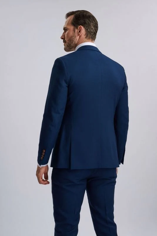 Mayfair Blue Textured Three Piece Suit - Image 9