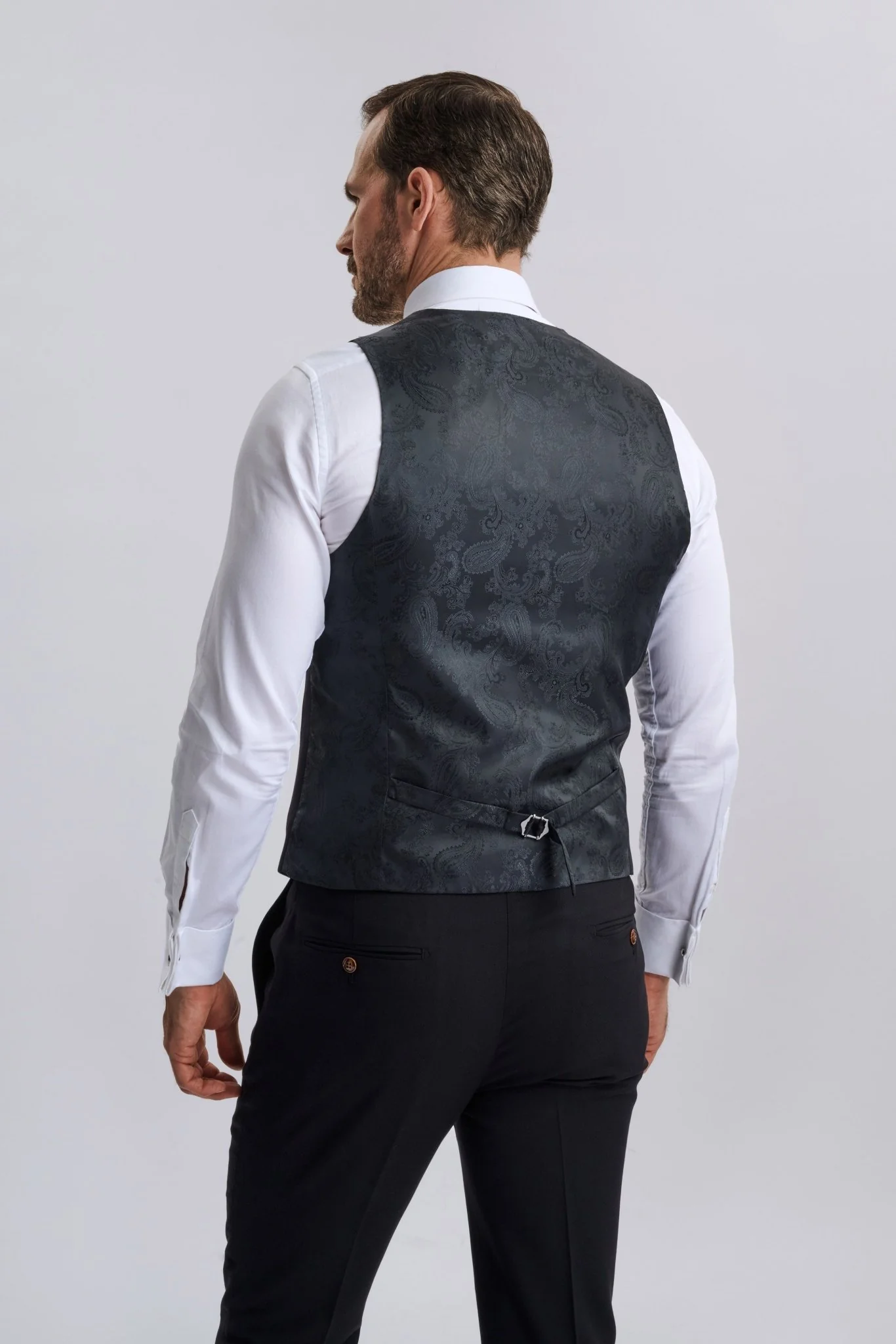 Mayfair Black Textured Three Piece Suit - Image 4