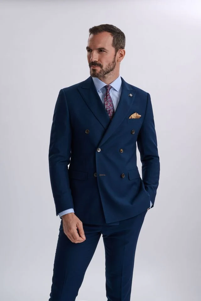 Mayfair Navy Double-Breasted Two Piece Suit - Image 8