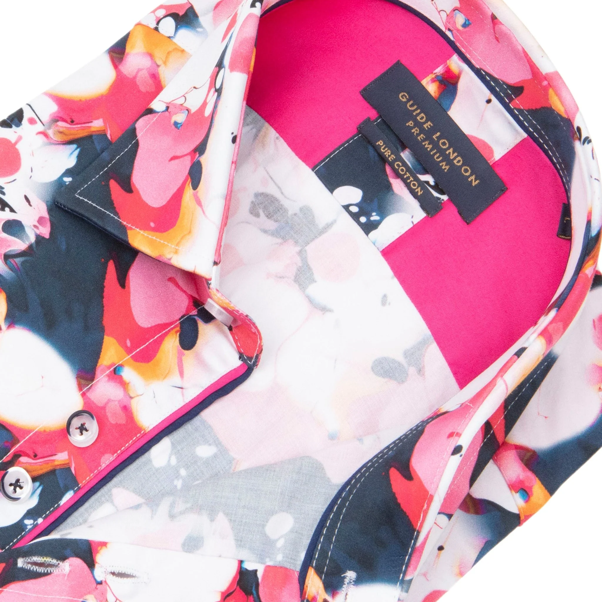 Paint Mix Print Shirt Navy, White & Pink Shirt - Image 2