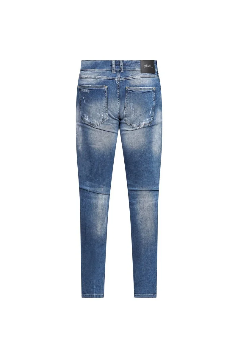 Mid Blue Ripped Slim Jeans - Image 2