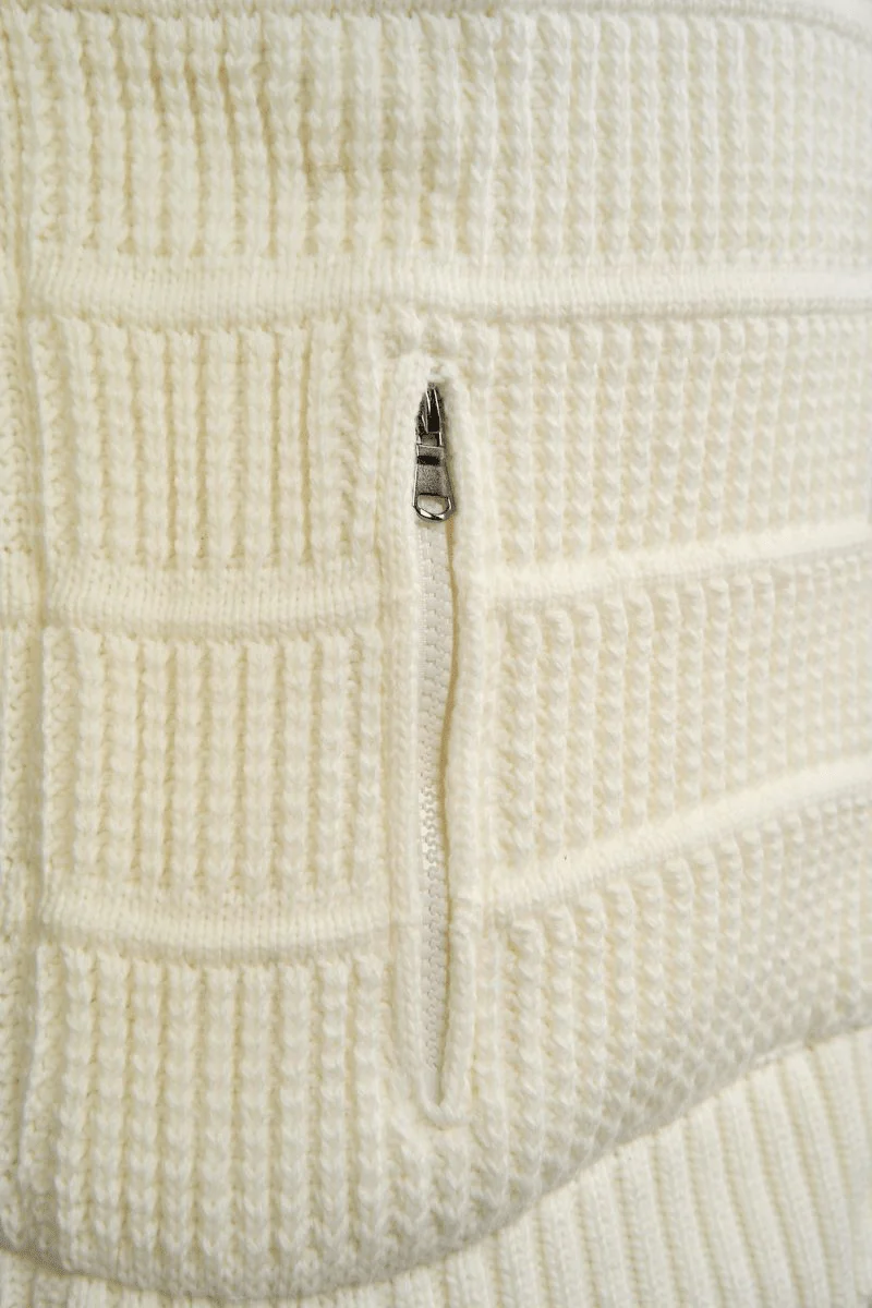 Montieri Sherpa-Lined Knit Jacket – Ivory Amber - Image 4