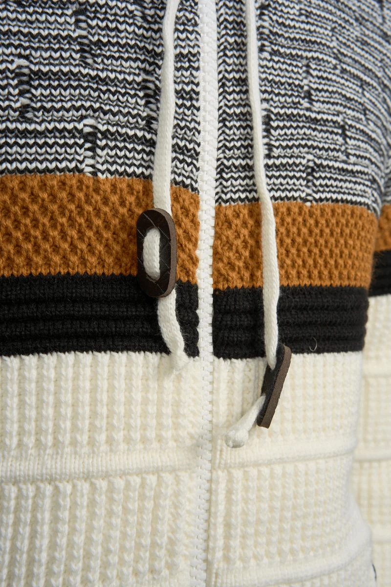 Montieri Sherpa-Lined Knit Jacket – Ivory Amber - Image 5