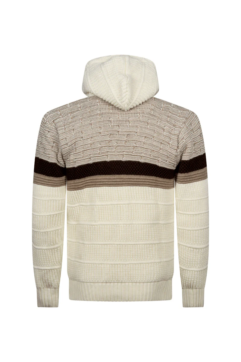 Montieri Sherpa-Lined Knit Jacket – Ivory Mocha - Image 3