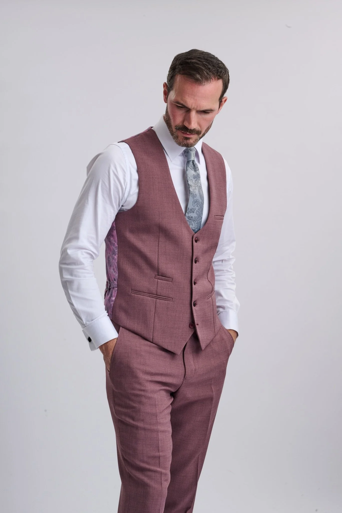 Monty - Mauve Three Piece Suit - Image 4
