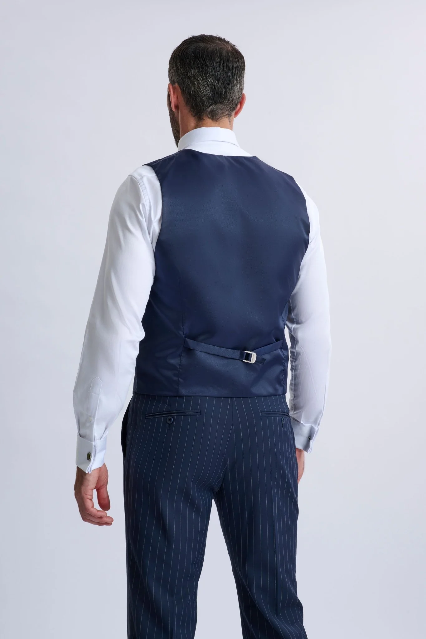 Amedeo 3-Piece Navy Pinstripe Suit - Image 10
